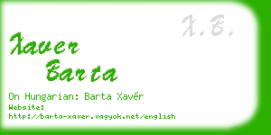 xaver barta business card